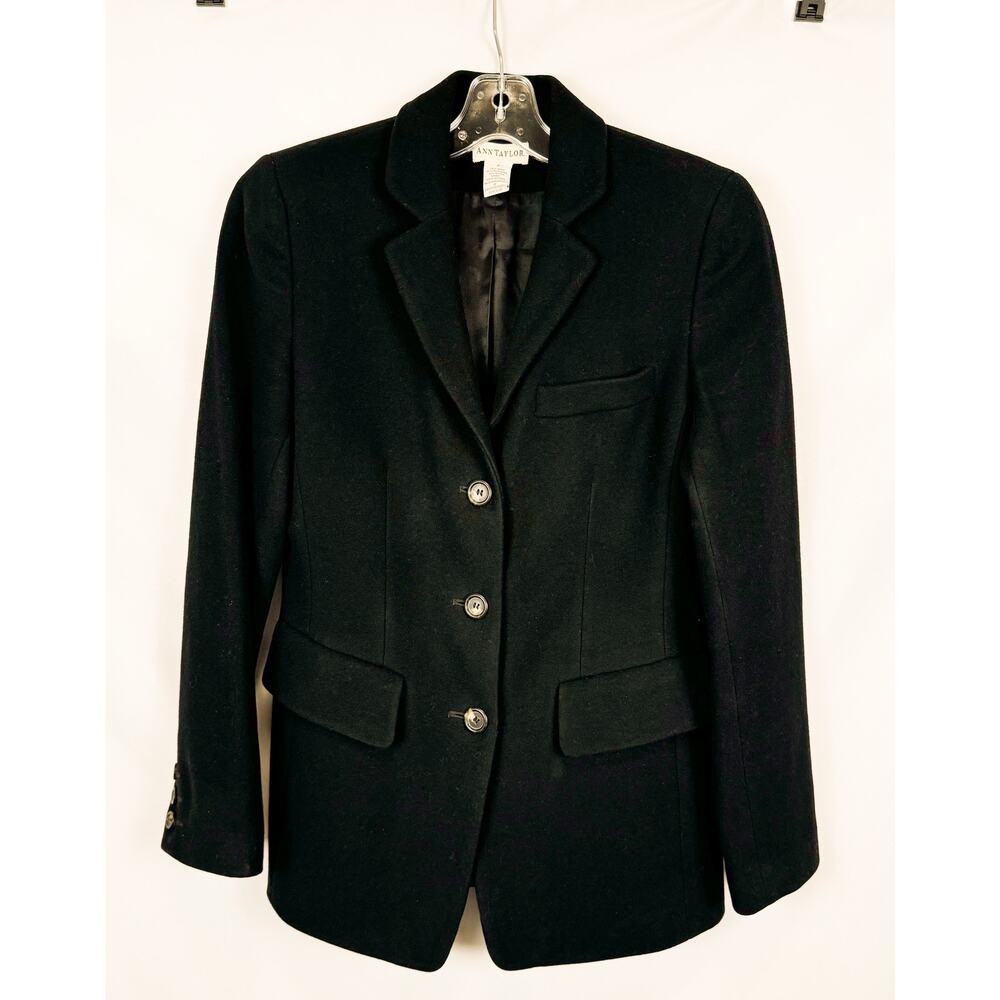 Womens Ann Taylor Wool Cashmere Jacket Size 2 Vintage Career Quiet Luxury Chic
